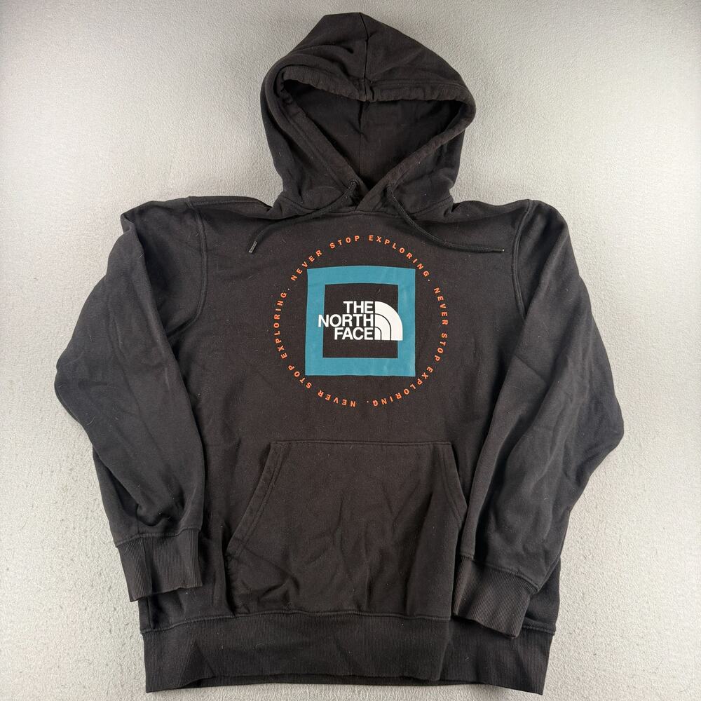 The North Face Men's L Black Never Stop Exploring Graphic Pullover Hoodie Cotton